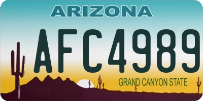 AZ license plate AFC4989
