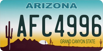 AZ license plate AFC4996
