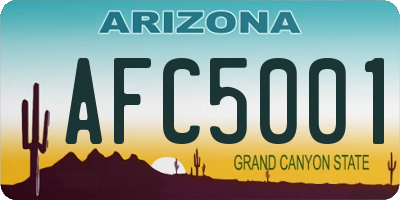 AZ license plate AFC5001