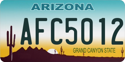 AZ license plate AFC5012