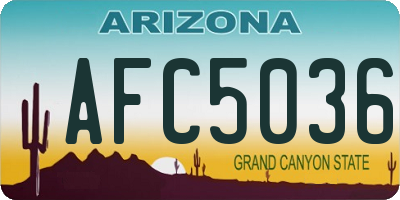 AZ license plate AFC5036