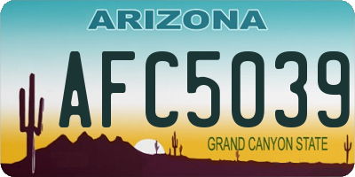 AZ license plate AFC5039