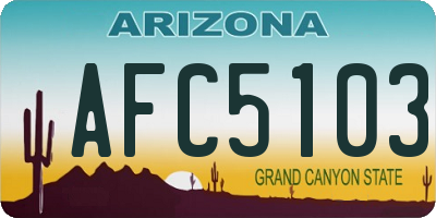 AZ license plate AFC5103