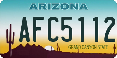 AZ license plate AFC5112