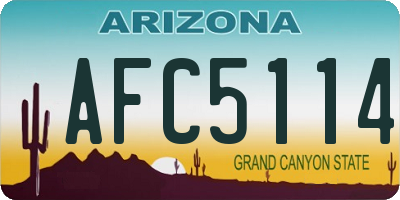 AZ license plate AFC5114