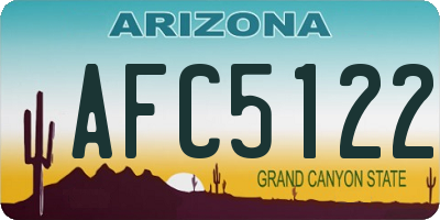 AZ license plate AFC5122