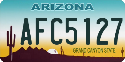 AZ license plate AFC5127
