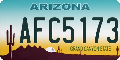 AZ license plate AFC5173