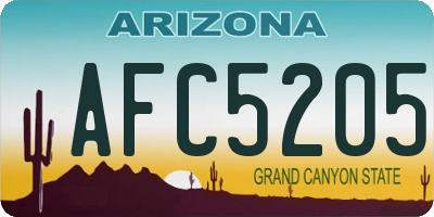 AZ license plate AFC5205