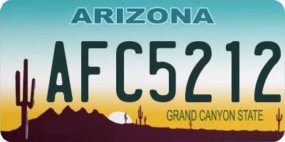 AZ license plate AFC5212
