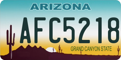 AZ license plate AFC5218