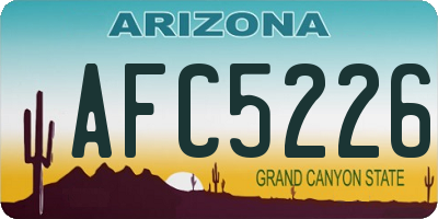 AZ license plate AFC5226