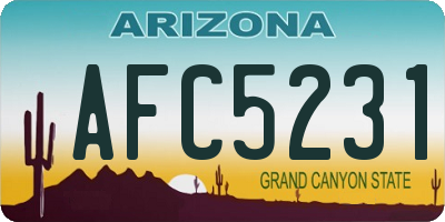 AZ license plate AFC5231