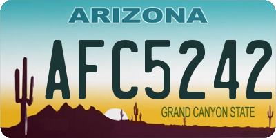 AZ license plate AFC5242