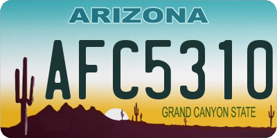 AZ license plate AFC5310