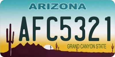 AZ license plate AFC5321