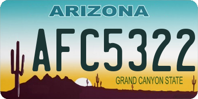 AZ license plate AFC5322
