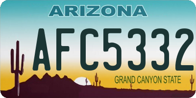 AZ license plate AFC5332