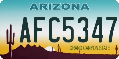 AZ license plate AFC5347