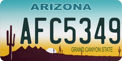 AZ license plate AFC5349