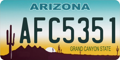 AZ license plate AFC5351