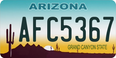 AZ license plate AFC5367