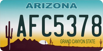 AZ license plate AFC5378