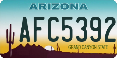 AZ license plate AFC5392