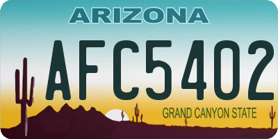 AZ license plate AFC5402