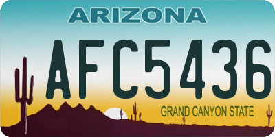 AZ license plate AFC5436