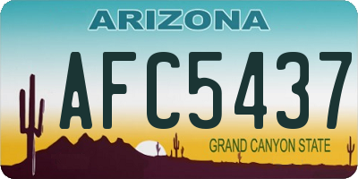 AZ license plate AFC5437