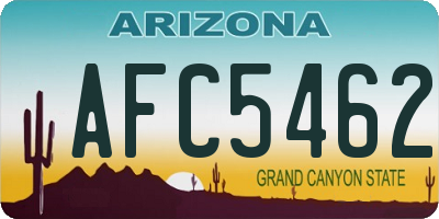 AZ license plate AFC5462