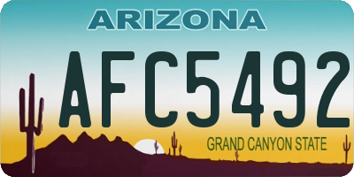 AZ license plate AFC5492