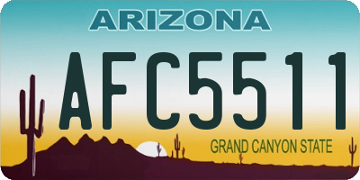 AZ license plate AFC5511