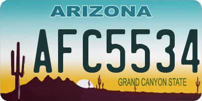 AZ license plate AFC5534