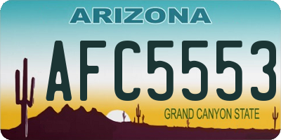 AZ license plate AFC5553