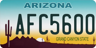 AZ license plate AFC5600