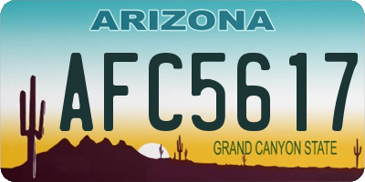 AZ license plate AFC5617