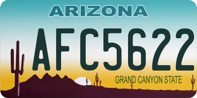 AZ license plate AFC5622