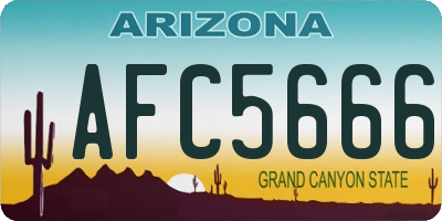 AZ license plate AFC5666