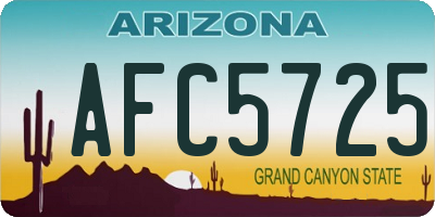 AZ license plate AFC5725