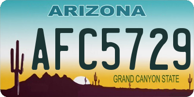 AZ license plate AFC5729