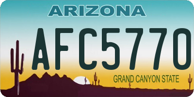 AZ license plate AFC5770