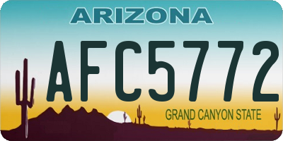AZ license plate AFC5772
