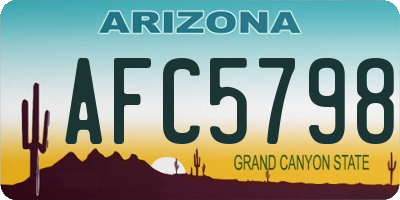 AZ license plate AFC5798
