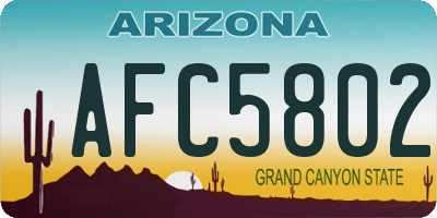 AZ license plate AFC5802