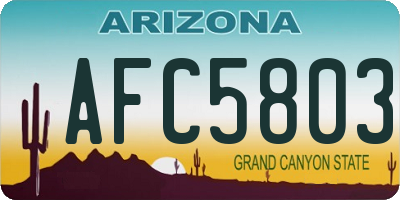 AZ license plate AFC5803