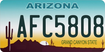 AZ license plate AFC5808