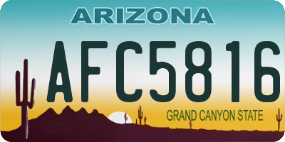 AZ license plate AFC5816