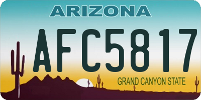AZ license plate AFC5817